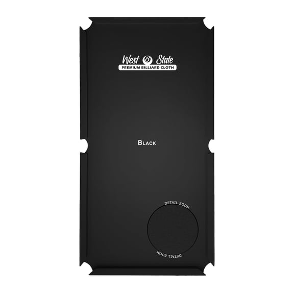 West State Billiards 21 oz Pre-Cut Pool Table Felt Replacement Kit for 9 Foot Tables - Wool and Nylon Blend with Teflon - Black