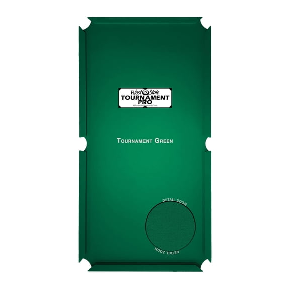 West State Billiards 25 oz Tournament Pro Worsted Pool Table Felt Replacement Kit for 7 Foot Tables - Tournament Green