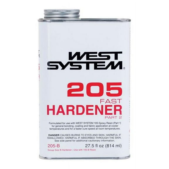 West Systems Fast Hardener High Strength Epoxy Clear Curing Agent 86 Qt 205B