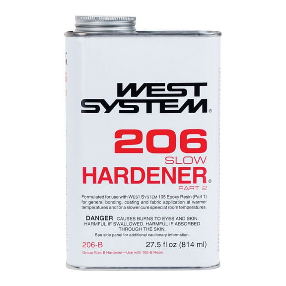 West System 206 Hardener Extra Strength Epoxy Slow Hardener Curing Agent 27.5 oz