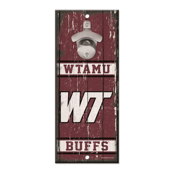 Wraft 3208576290 5 x 11 in. West Texas A & M Buffs Sign Wood Bottle Opener - Alternate