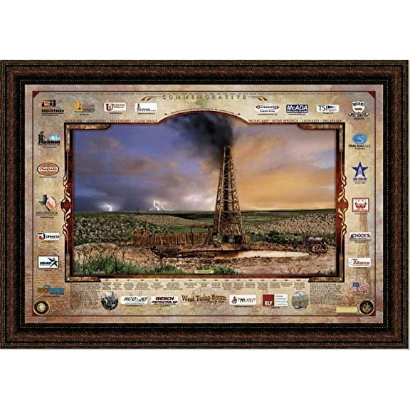 West Texas Boom | Framed Oil and Gas Art by Gary Crouch | 29L X 41W" Inches