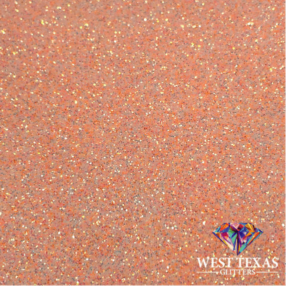 West Texas Glitters 2oz Iridescent Pastel Peach, 1/64 cut, Art and Craft Glitter, Polyester Glitter, 1 Each Shaker Bottle