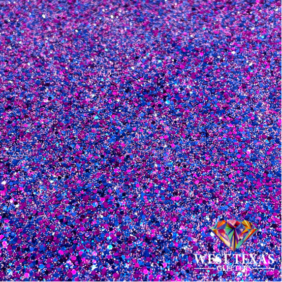 West Texas Glitters 2oz Metallic Pink and Purple Chunky Mix, Rave Party, Art and Craft Glitter, Polyester Glitter, 1 Each Shaker Bottle