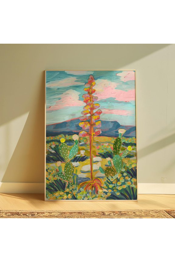 West Texas Prickly Pear Landscape Wall Decor