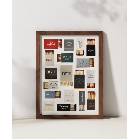 West Village Restaurants Matchbook Wall Art Download Nyc Vintage New York Collage, Unframed Paper Print