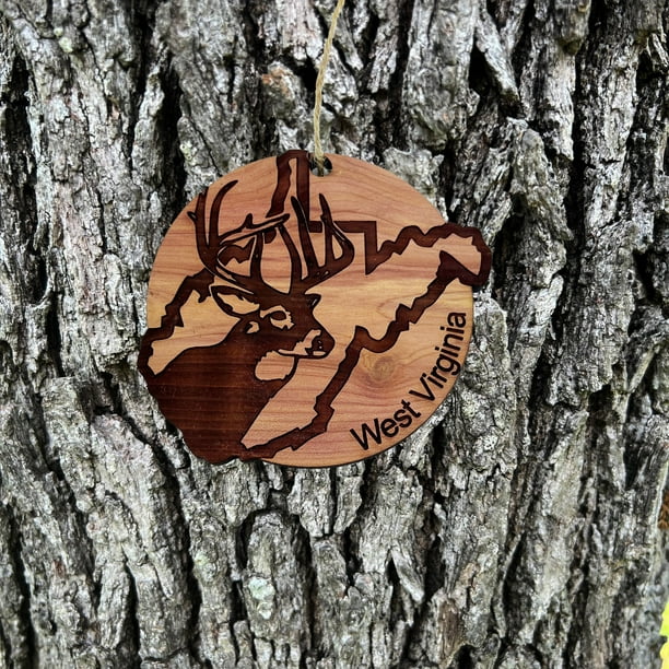 West Virgina Deer Hunter - Cedar Ornament West Virgina Deer Hunter - Cedar Ornament
