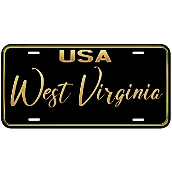 West Virginia Black-G Curved Novelty Car Auto License Plate