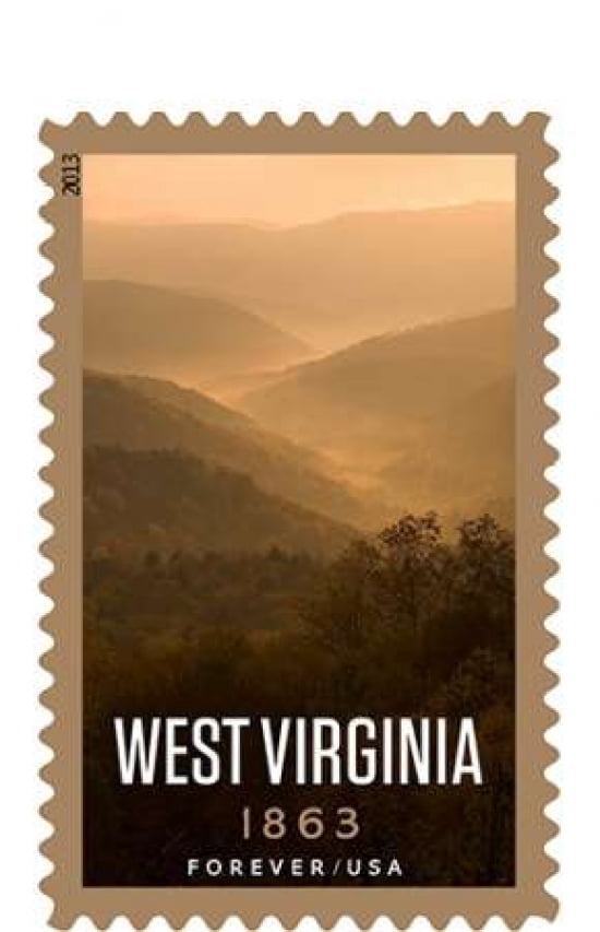 West Virginia Canvas Art - US POSTAL SERVICE (12 x 18)