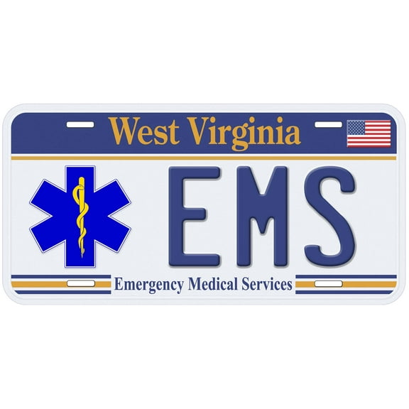 West Virginia EMS Novelty Car Auto License Plate