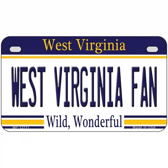 West Virginia Fan Novelty Metal License Plate 7" x 4" Motorcycle (MP)