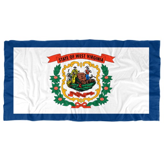 West Virginia Flag Beach Towel, 30"x60" Beach Towel