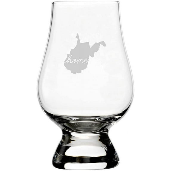 West Virginia Home States Etched 6.5oz Glencairn Whisky Glass