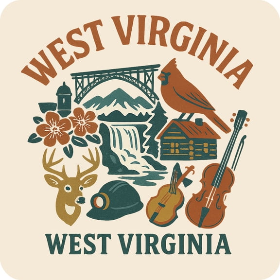 West Virginia Keepsakes Souvenir Vinyl Sticker – Destination Travel Keepsake Collectible (3-Inches Wide)