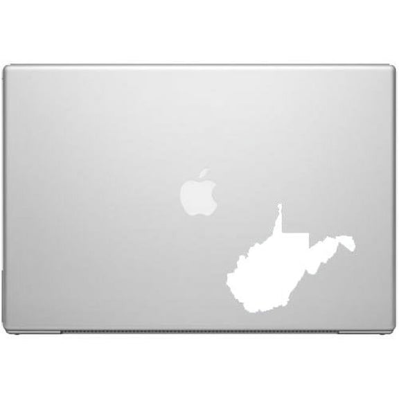 West Virginia Mountain State Decal Sticker - White 5" Vinyl Decal for Cars, Macbooks, and Other Laptops