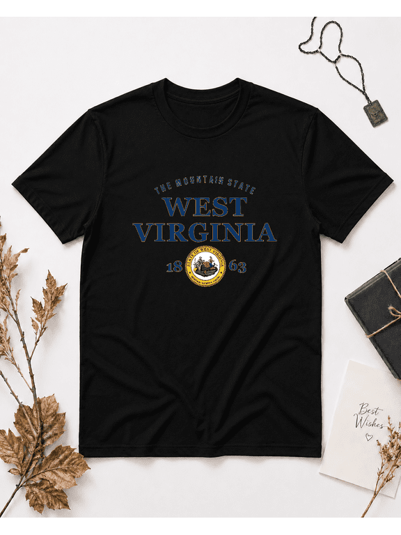 West Virginia Mountain State Retro Seal Unisex T-Shirt, S-5XL