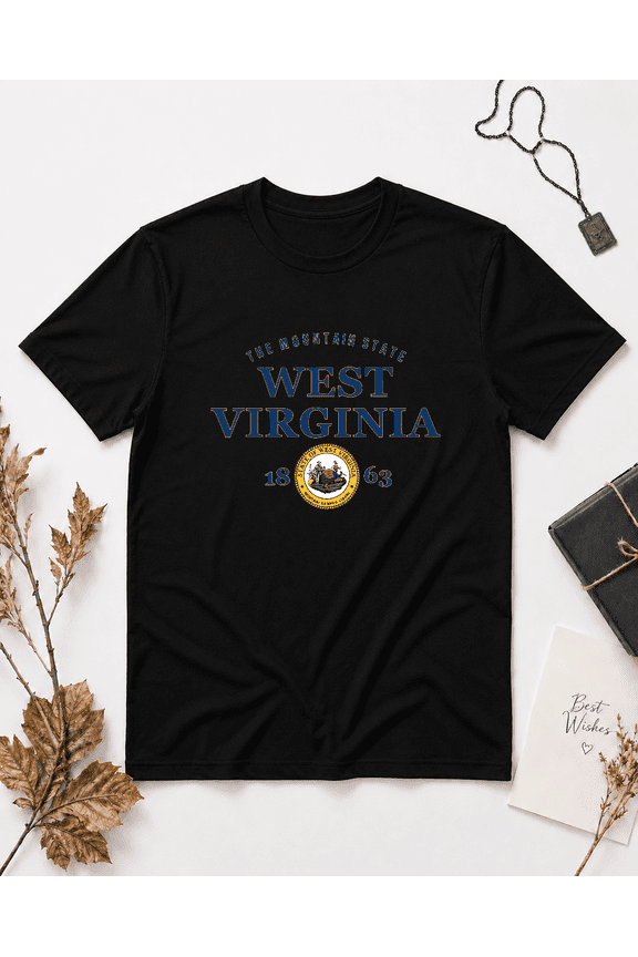 West Virginia Mountain State Retro Seal Unisex T-Shirt, S-5XL