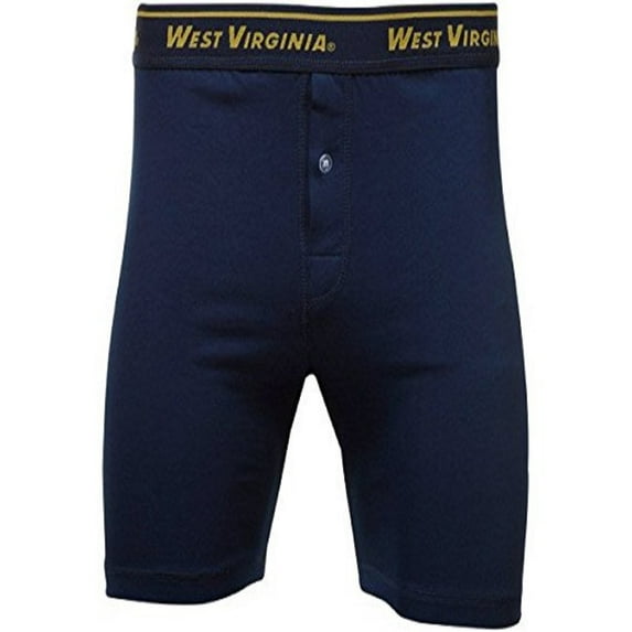 West Virginia Mountaineer Adult Men Boxer Briefs Shorts - Navy Blue (Size Large)