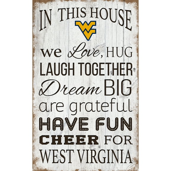 West Virginia Mountaineers 11'' x 19'' Team In This House Sign