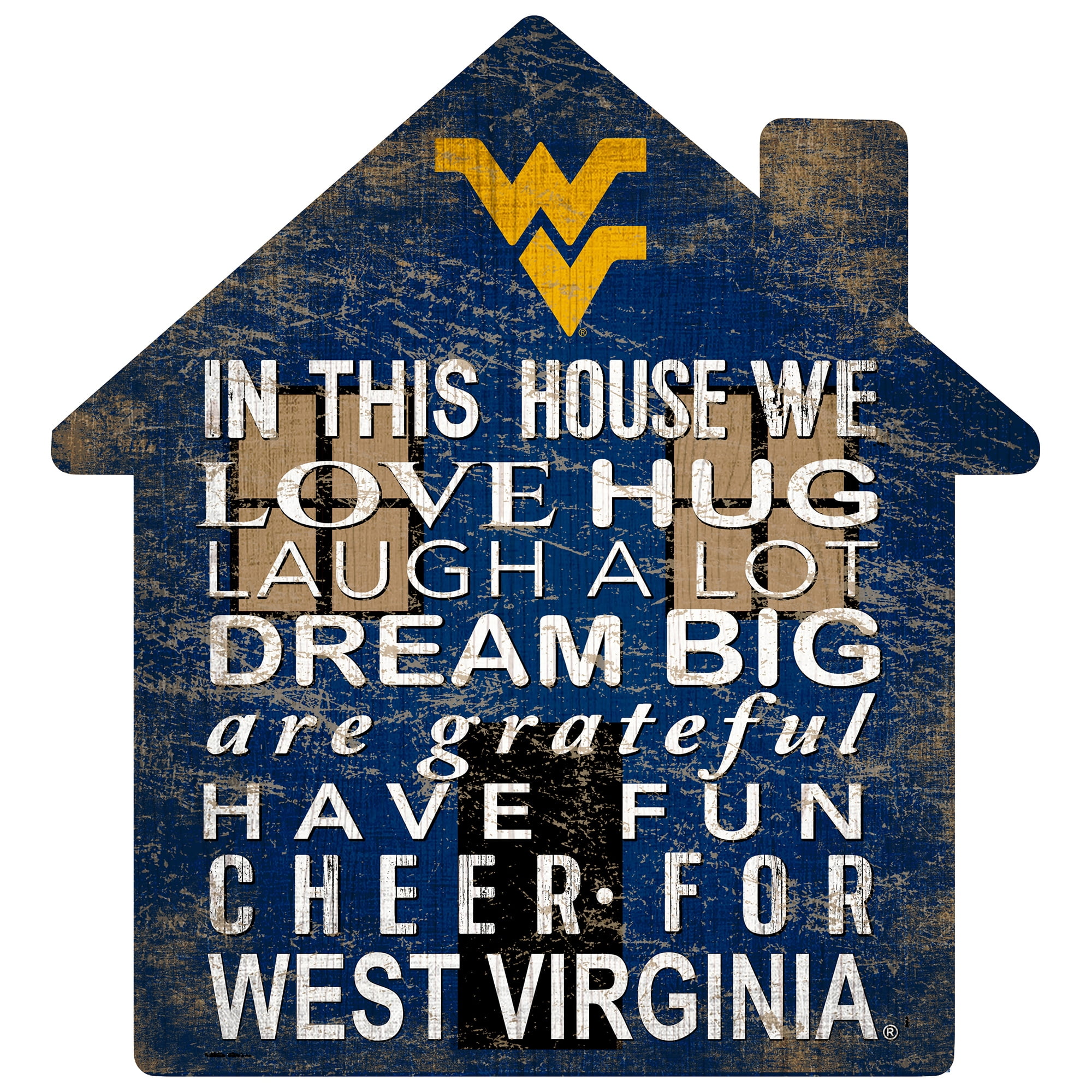 West Virginia Mountaineers 12'' Team House Sign
