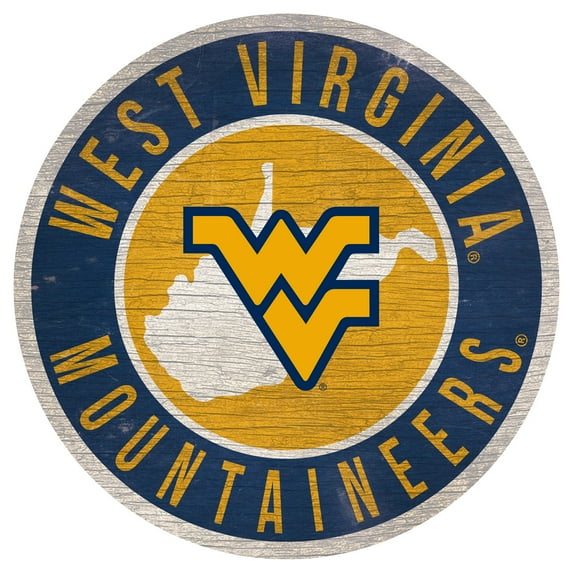 West Virginia Mountaineers 12'' x 12'' State Circle Sign - No Size