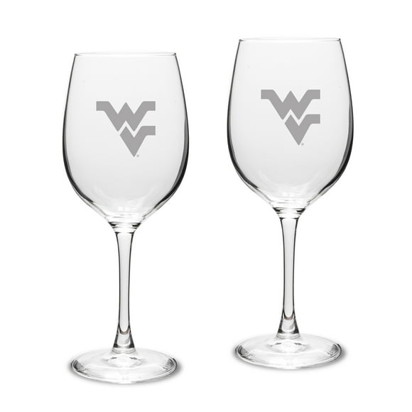 West Virginia Mountaineers 2-Piece 16oz. White Wine Glasses Set