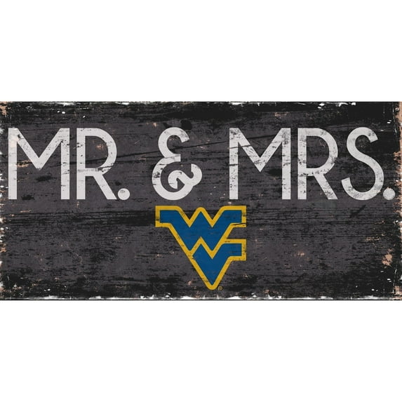 West Virginia Mountaineers 6'' x 12'' Mr. & Mrs. Sign