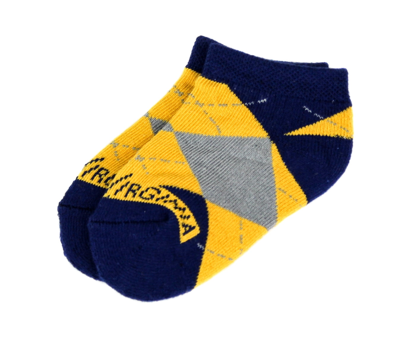 West Virginia Mountaineers Baby Argyle No Show Sock - Donegal Bay - Unisex - Infant - No-Show