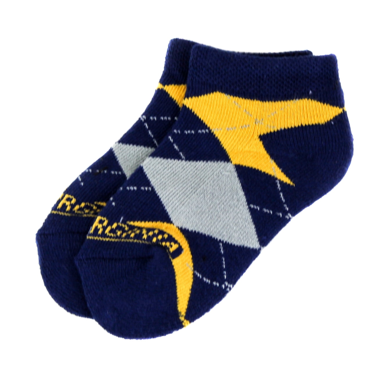 West Virginia Mountaineers Child Argyle No Show Sock - Donegal Bay - Unisex - Child - No-Show