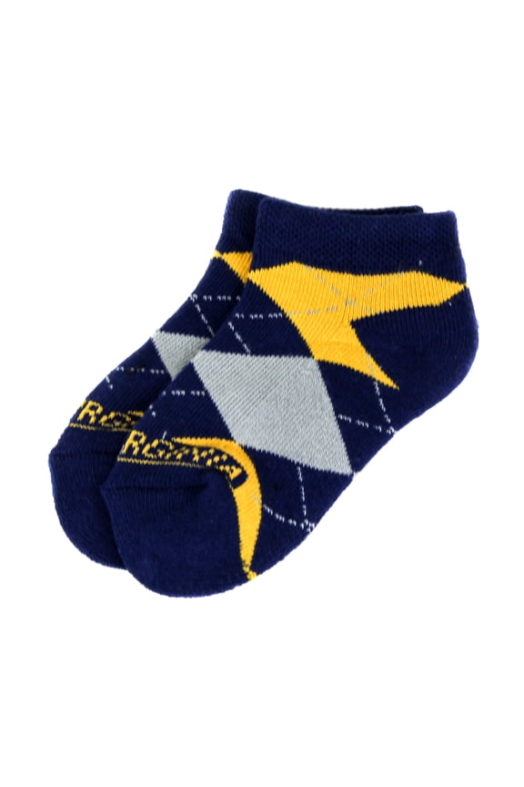West Virginia Mountaineers Child Argyle No Show Sock - Donegal Bay - Unisex - Child - No-Show