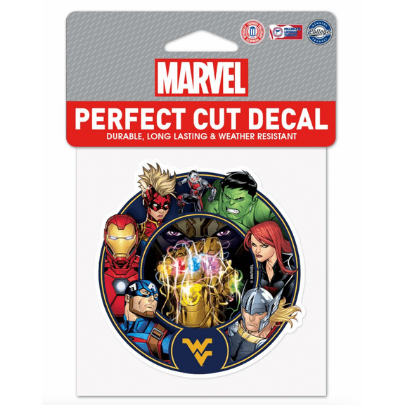 West Virginia Mountaineers Marvel Avengers Perfect Cut Decal 4"x4'