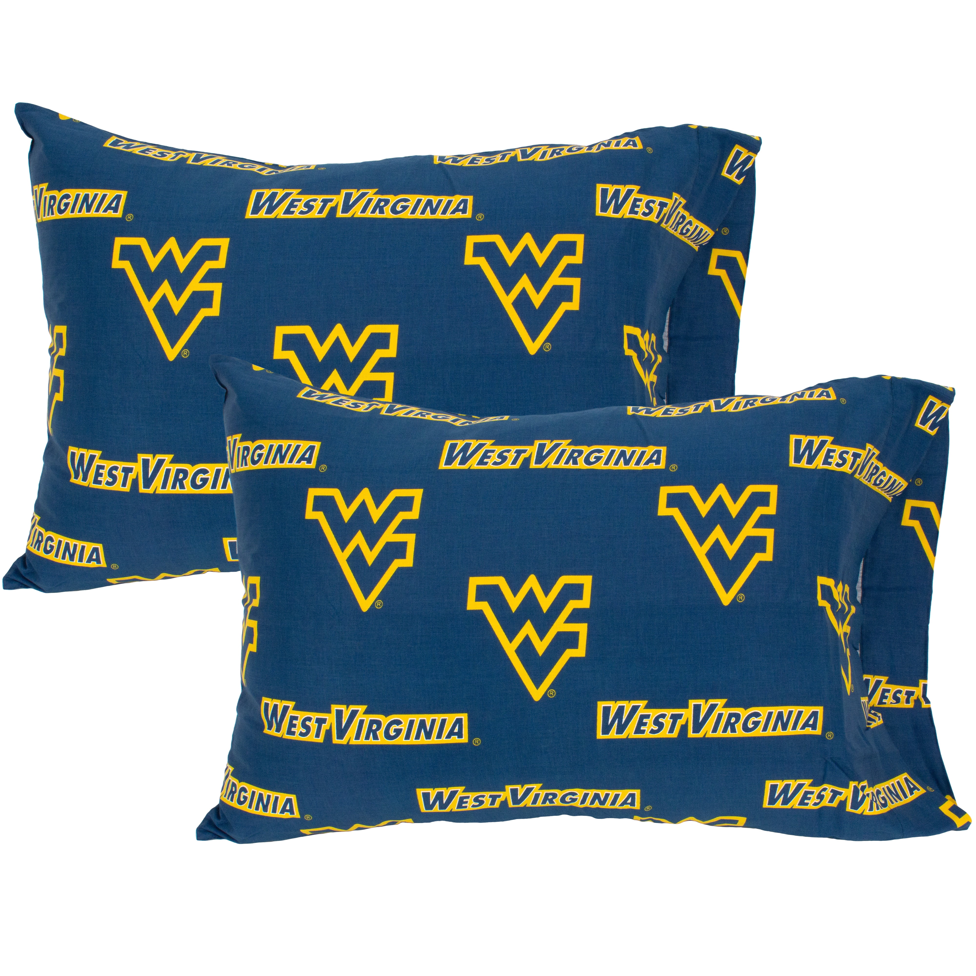 West Virginia Mountaineers Pillowcase Pair, Standard, 20" x 30" (2 Standard Pillowcases)