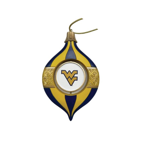 West Virginia Mountaineers Two-Piece 5.5" Spinning Bulb Ornament Set