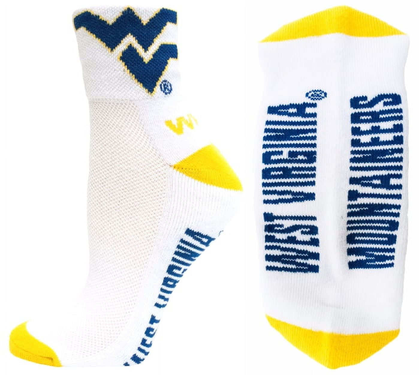 West Virginia Mountaineers White Quarter Sock