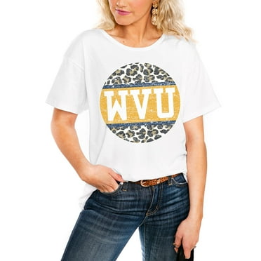 Women's White West Virginia Mountaineers Scoop & Score Easy T-Shirt