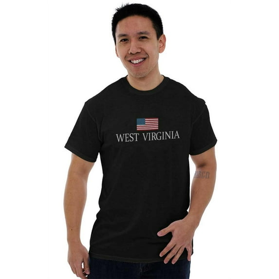 West Virginia Pride American Flag WV Men's Graphic T Shirt Tees Brisco Brands L