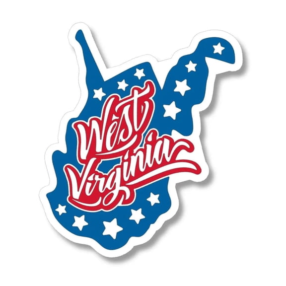 West Virginia Red Blue Waterproof Sticker