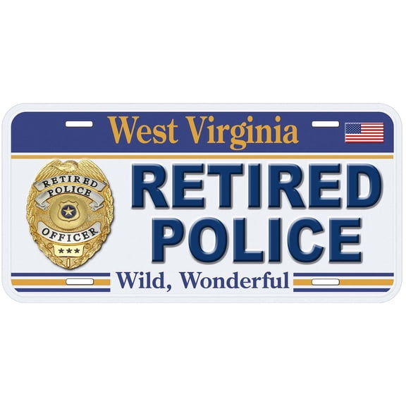 West Virginia Retired Police Novelty Car Auto License Plate