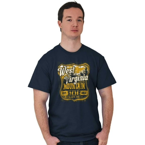 West Virginia Retro Mountain State WV Men's Graphic T Shirt Tees Brisco Brands L