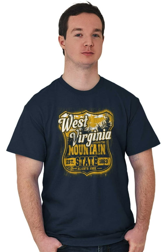 West Virginia Retro Mountain State WV Men's Graphic T Shirt Tees Brisco Brands S