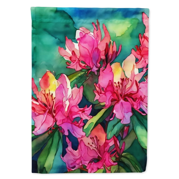 West Virginia Rhododendrons in Watercolor House Flag 28 in x 40 in