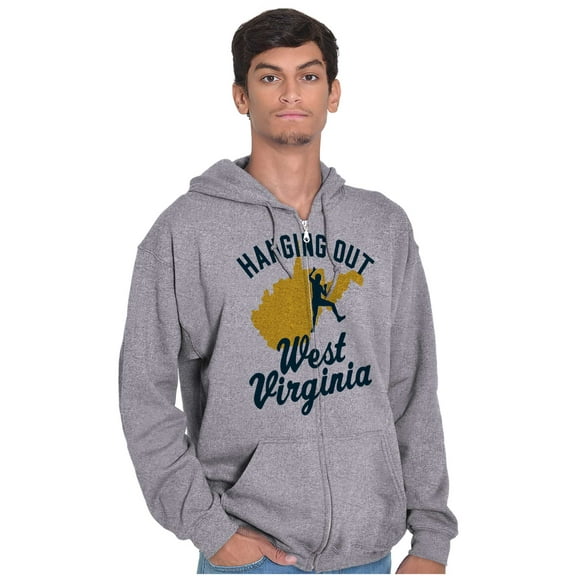 West Virginia Rock Climbing Vacation Unisex Fleece Graphic Zip Up Hoodie Brisco Brands 4X