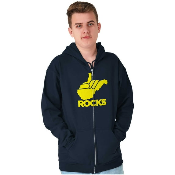 West Virginia Rocks Travel Souvenir Zip Up Hoodie Men's Women's Brisco Brands M