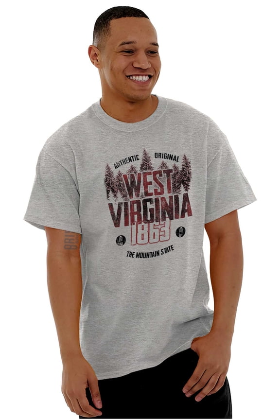 West Virginia Rugged Outdoor Forest Men's Graphic T Shirt Tees Brisco Brands L