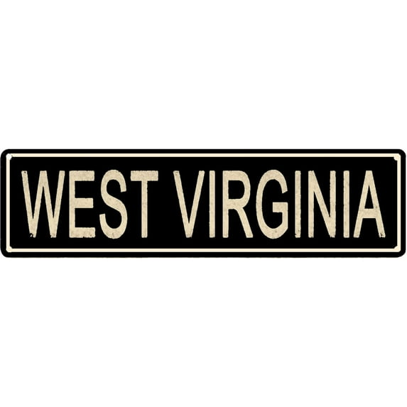 West Virginia Sign, America State Name Vintage Street Sign Metal Tin Sign Retro Wall Decor for Office/Home/Classroom - Best Decor Gift Ideas for Women Men Friends 4x16 Inches