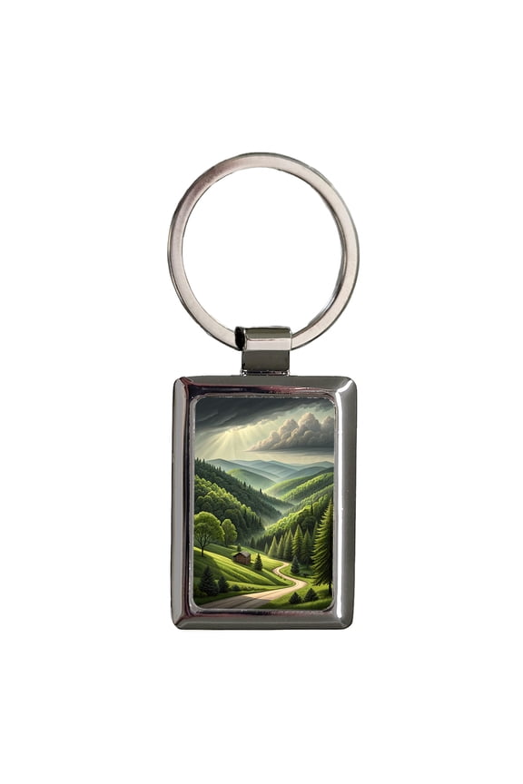 West Virginia State Beautiful Scene Metal Rectangle Keychain