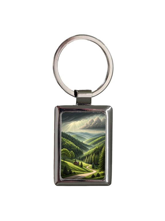 West Virginia State Beautiful Scene Metal Rectangle Keychain
