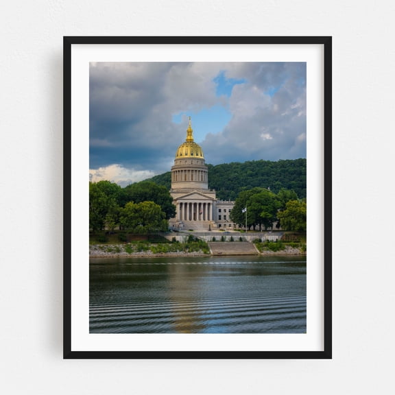 West Virginia State Capitol, Charleston 01 - Charleston West Virginia Photography Black Framed Wall Art Print 16 x 20 inches