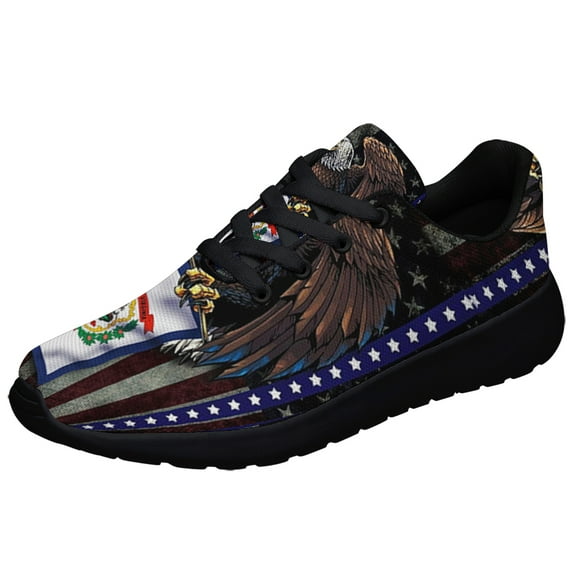 West Virginia State Eagle Shoes Sneakers for Women Men Black Size 4