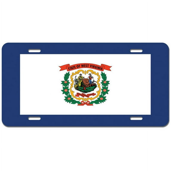West Virginia State Flag Novelty Metal Vanity License Tag Plate
